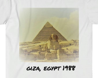 GIZA EGYPT 1988 by Lehara Original Fine Art Tshirt, Travel, Pyramids, Sphinx, Egypt, Cairo