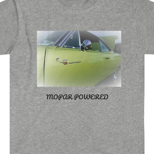 MOPAR POWERED mopar, plymouth, Road Runner muscle car by Lehara Original automotive, history, tee, photo, Fine Art Tshirt, retro, vintage
