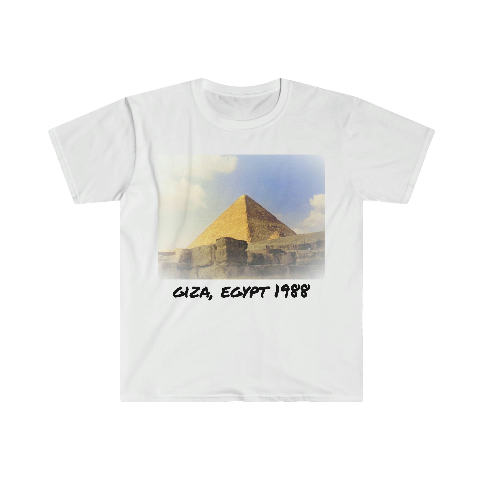 GIZA PYRAMID EGYPT 1988 By Lehara Original Fine Art Tshirt, Travel, Pyramids, Sphinx, Egypt, Cairo