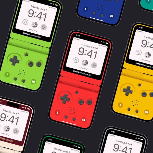 13 Gameboy Advance SP Wallpaper for Iphone / Android | Colorfull Retro Phone Screen for Gamers | Wallpaper Variety Pack | Digital Download