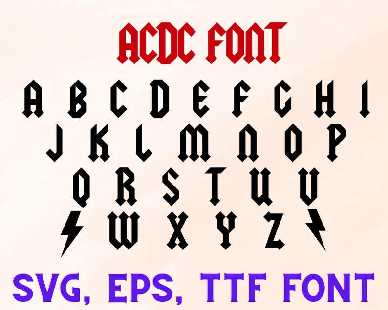 ACDC Rock Font svg Rock Font svg ACDC Alphabet svg Vintage Etsy Schweiz