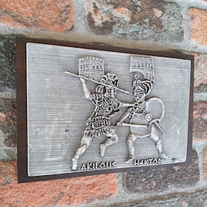 Wall relief figurine of Achilles Hector. Trojan War