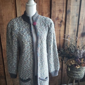 Vintage Size Medium Monto pan le Chois Marled Knit 1980s long cardigan &quot;The Favorite&quot;