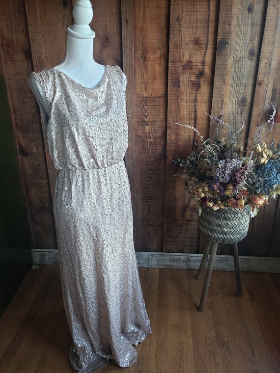 Vintage Inspired Gold Neutral Bridesmaids Dress "the Sparkle" Size Large -  Etsy UK