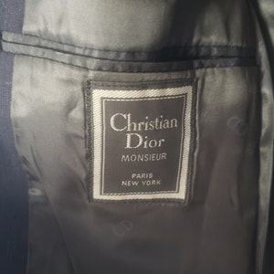 Vintage Christian Dior Navy blue Pinstripe &quot;The Drip&quot; Size 42