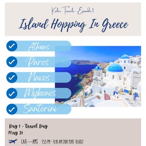 Plantilla: Diseño de itinerario de Grecia