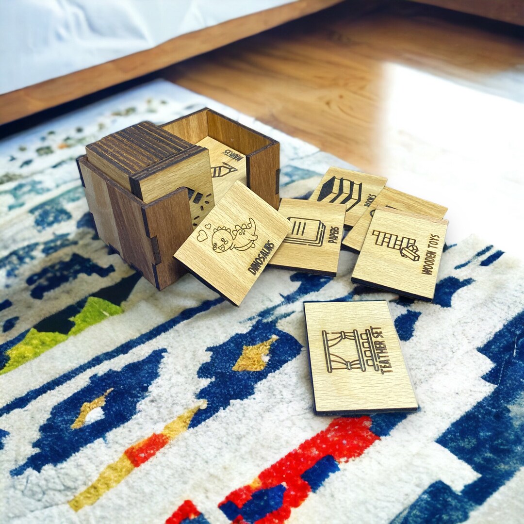 10 Piece Educational Sticker Set Toy Box Stickers Vocabulary Etsy