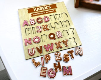 Personalized Bakery Theme Alphabet Puzzle for Kids, Animal Alphabet Toy, Kids Toy, Puzzle for Kids, Educational Toys, Gift for 3-6 years old