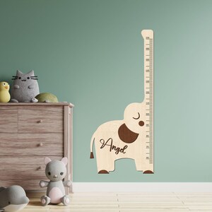 Messlatte für Elefanten, Safari-Kinderzimmer-Dekor, Messlatte für Kinder, Kinderzimmer-Dekor, personalisierte Messlatte, Erstes Geburtstagsgeschenk, Babygeschenk