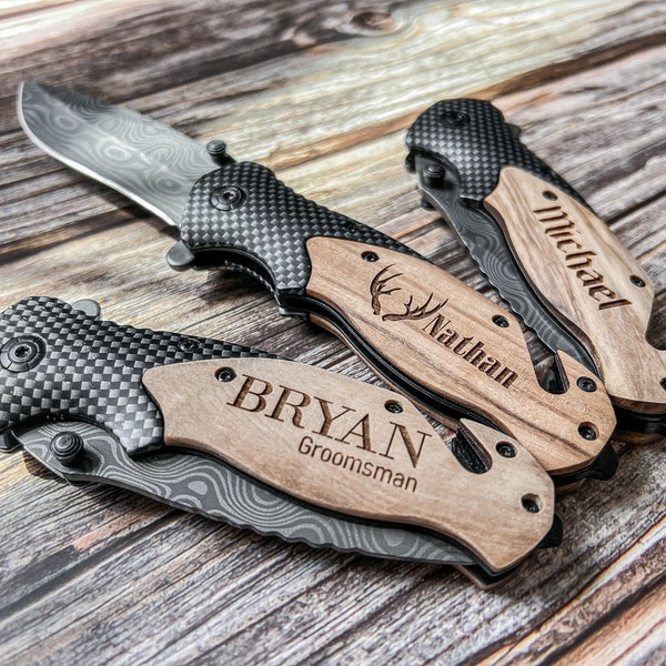 Engraved Folding Knife, Personalized Gifts for Him, Gifts and Mementos, Boyfriend Gifts, Groomsmen Proposals