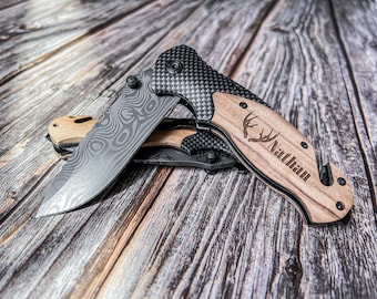 Engraved Pocket Knife, Personalized Gifts for Him, Boyfriend Gifts, Engraved Folding Knife, Groomsmen Proposals