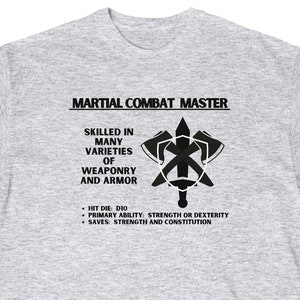 T-Shirt Fighter Tee D&D, Pick Your Color, High Quality T-Shirt, Unique Fighter T-Shirt, Up to 5x Sizing, Dungeon Master Shirt, Gift For Her