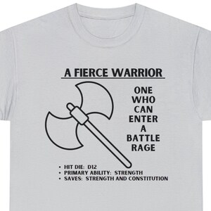T-Shirt Barbarian Tee, Pick Your Color, Up To 5x Sizing, Barbarian D&D Dungeons And Dragons Class T-Shirt, Birthday Gift For Him or Her Tee