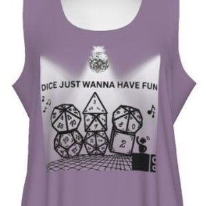 Women&#39;s Dice Just Want To Have Fun Tank Top, Sizes Up To 4xl - Lavender Color, Dice Print Shirt, Unique Graphic Design T-shirt, Gift For Him