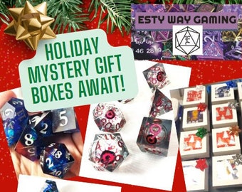 DND Mystery Gift for TTRPG Lovers and Dungeon Master, Great for Tabletop Gamers Gift, Holiday DND Present, Mystery Dice Package for D&D