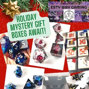 DND Mystery Gift for TTRPG Lovers and Dungeon Master, Great for Tabletop Gamers Gift, Holiday DND Present, Mystery Dice Package for D&D