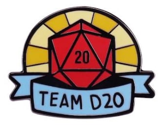 Team D20 Pin 1", Dungeons And Dragons, Gaming Pin, Role-playing Game (rpg) Accessories, Unique Lapel Pin, Tabletop Gaming, Gift For Him/her