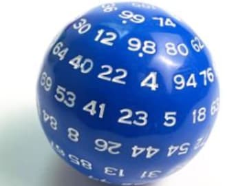 Dados D100 de resina azul vibrante com numeração branca, para Dungeons & Dragons, dados para jogos de RPG, conjunto de dados exclusivo, conjunto de presente para jogos de mesa.