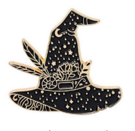 Black Witch Hat with Pins Amazon.com: Rhinestone Witch Hat Brooch Pin for Women AB  main image 2