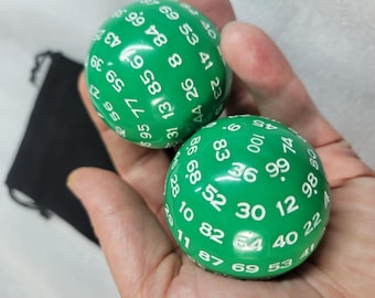 Resin D100 Green and White Role-playing Games, Percentage Dice, Dungeons And Dragons Dice, Tabletop Gaming, Rpg Dice, D100 for DM, Dice Gift