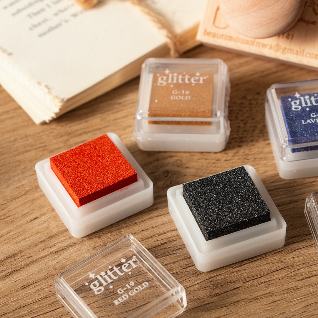 20 Different Colors Glitter Ink Pads, Pearlescent Ink Pads, Craft Stamp
