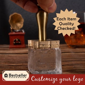Ice Stamp Cultural Relic Ice Cube Stamp Ice Branding Stamp with Removable  Brass Head & Wood Handle Vintage 1.2 Ice Stamp for Ice Cubes Cocktail  Whiskey Mojito Drinks Bar Making DIY Crafting 