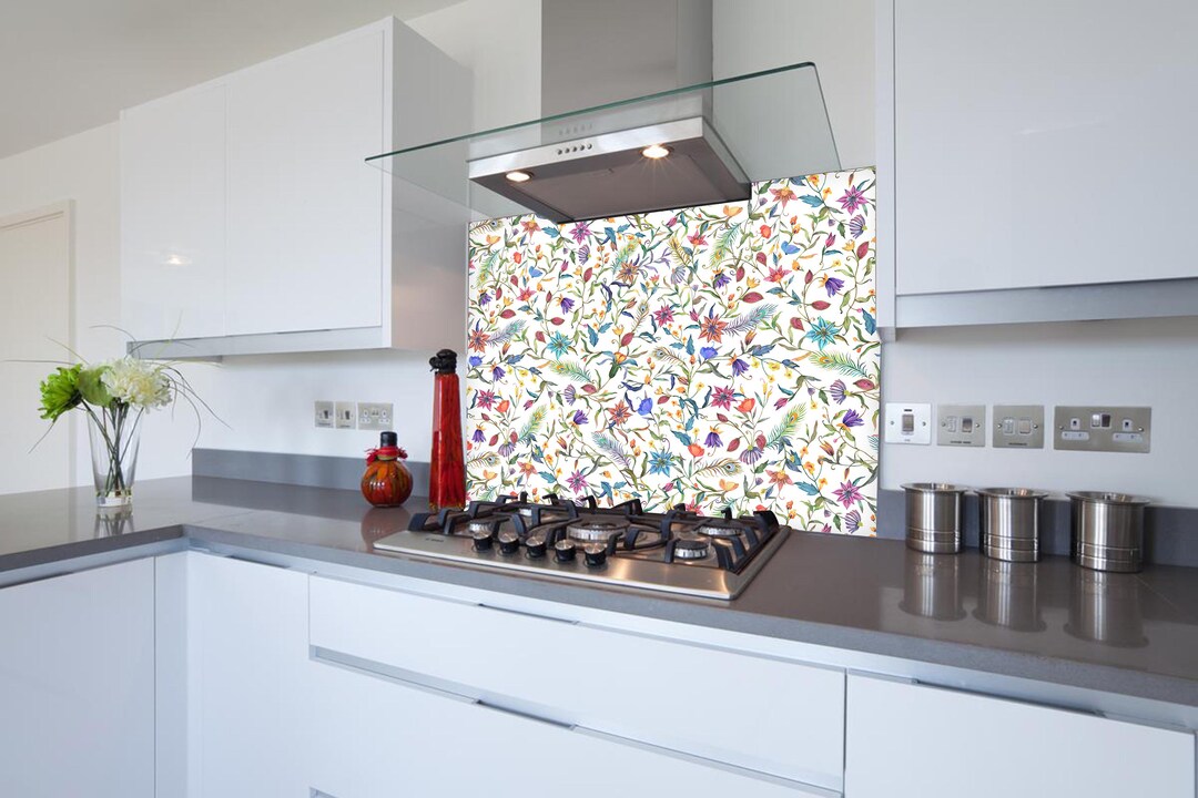 Watercolour Flowers Kitchen Splashback Home Decor for a Stylish and Functional Kitchen Etsy UK