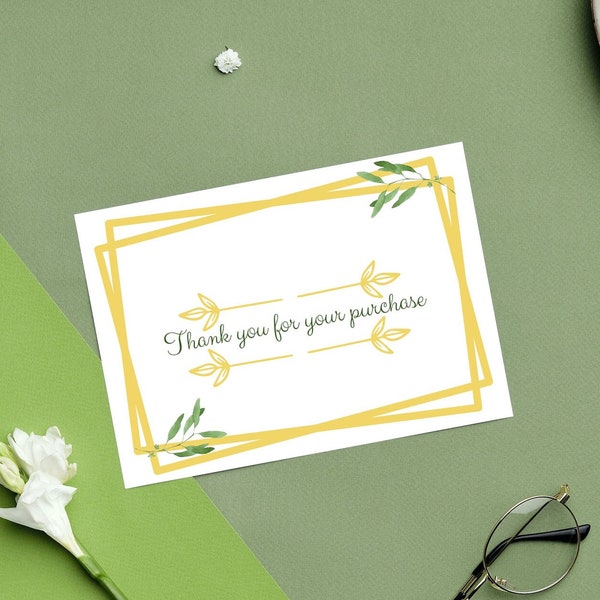 Lemon Coloured Thank you card editable templates / Printable / instant download / Canva / PNG / PDF / A6 / thank you card / gutschein / sale