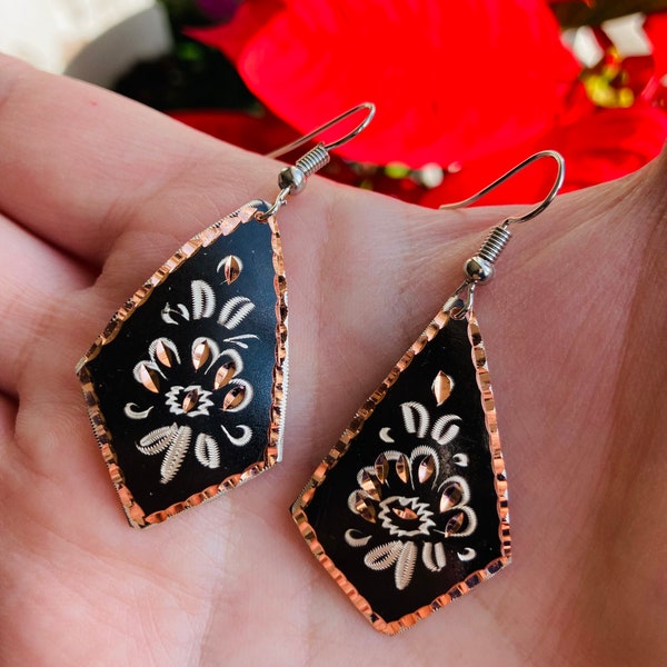 Turkish Oriental Earrings, Authentic Jewelry from Türkiye, Istanbul Dangle Earrings, Unique Copper Dangling Earrings