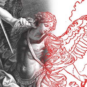 St. Michael Procreate Stamp Stencil Brush with Reference Image