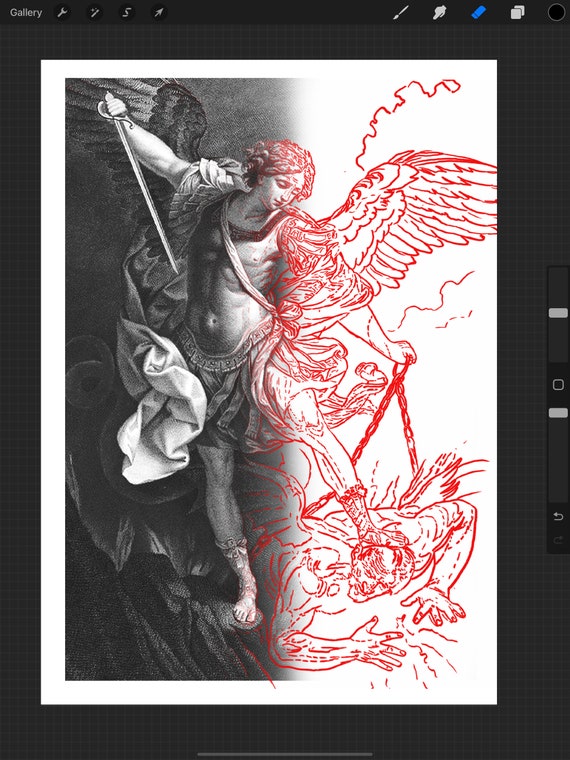 Archangel Michael Tattoo Stencil