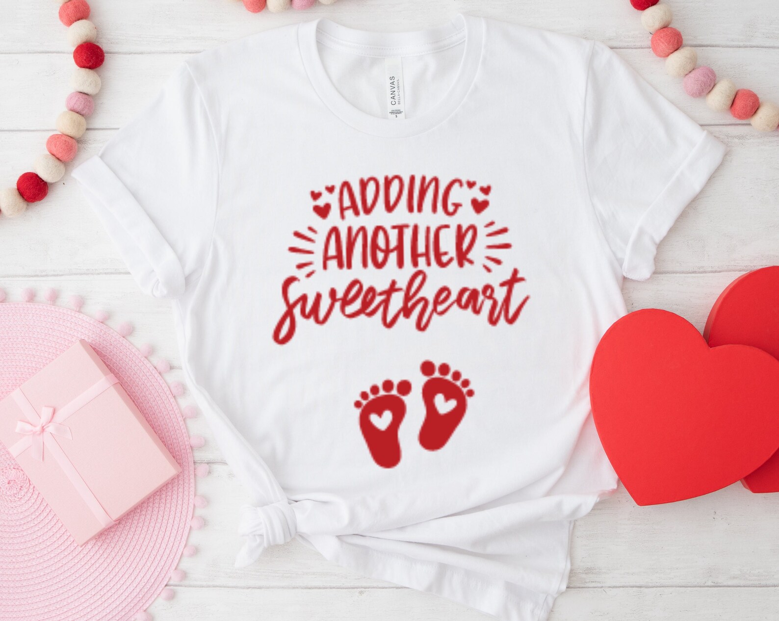 adding another sweetheart Valentine's Day Pregnancy Announcement