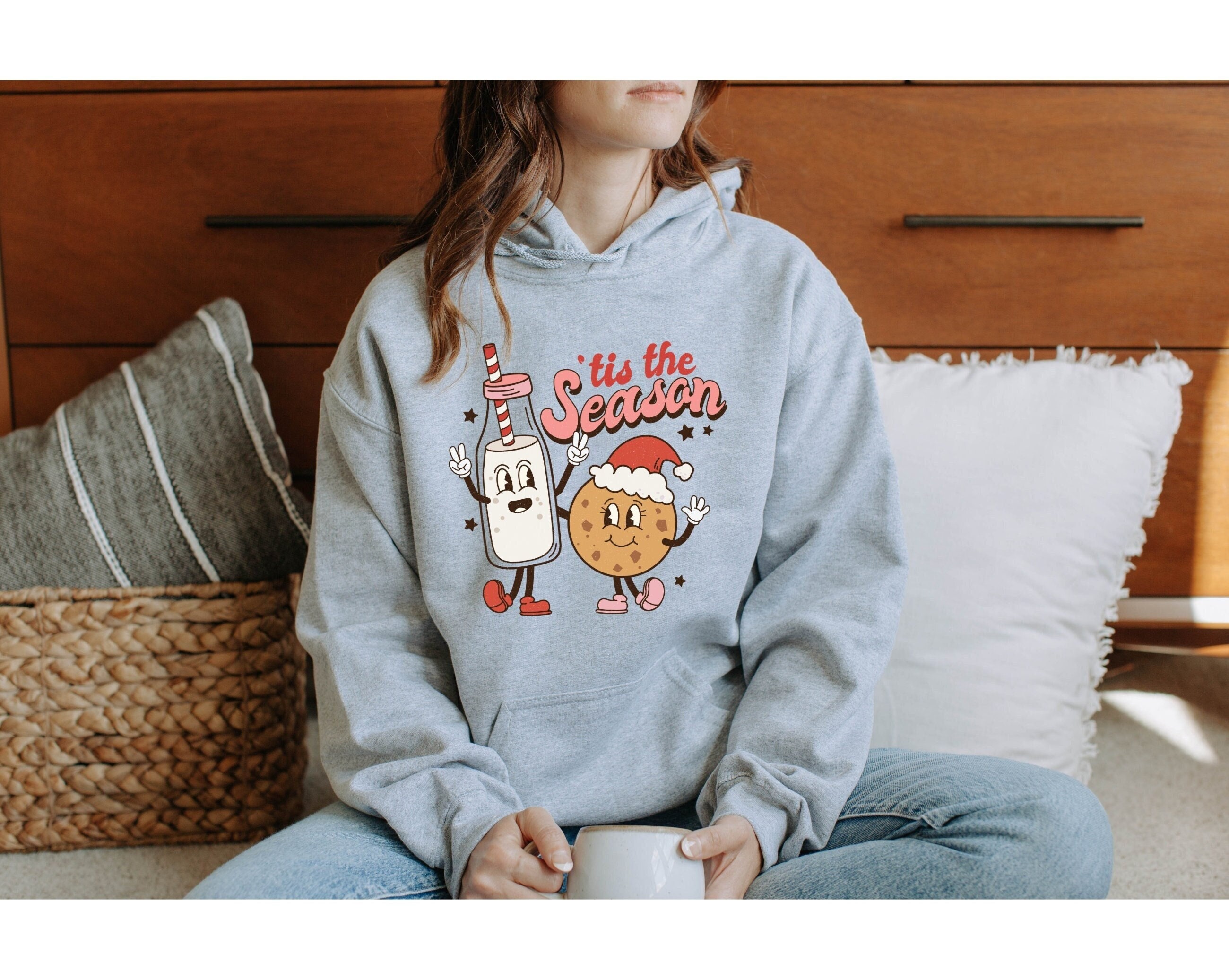Tis the Season Retro Milk Cookies Christmas Sweatshirt or - Etsy