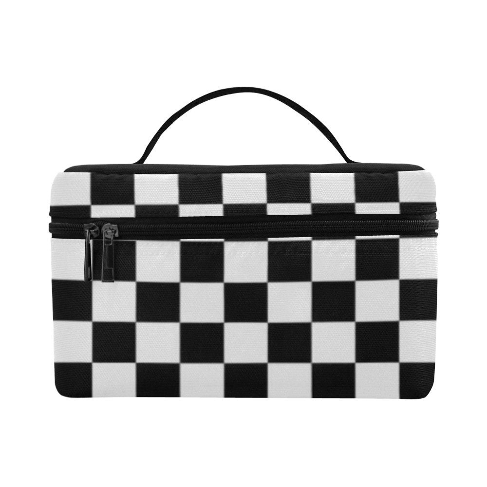 white checkered  makeup bag - Peanut Butter Fingers