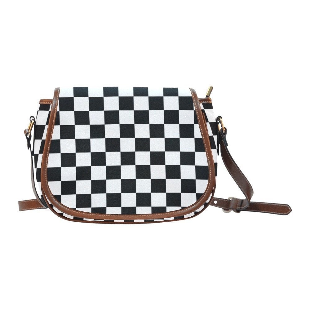 Retro Checkered Shoulder Bag, Pu Leather Crossbody Purse, Women's