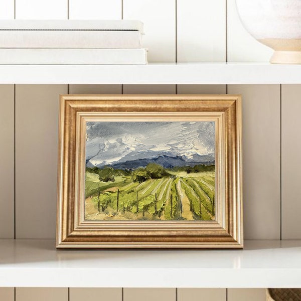 Countryside Vintage Oil Painting Original Italy Painting Farmhouse Nature Art Italian Wall Art Tuscany Paintings For Sale Farm Miniature Art