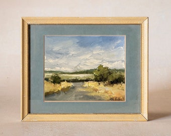 French Country Art Miniature Oil Painting On Canvas Original Abstract Nature Art Scenic Landscape Tiny Framed Painting Modern Oil Painting