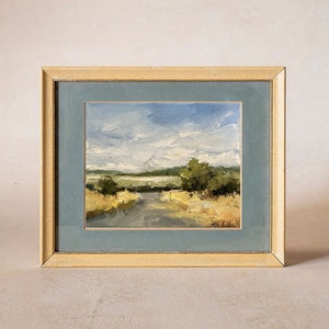 French Country Art Miniature Oil Painting On Canvas Original Abstract Nature Art Scenic Landscape Tiny Framed Painting Modern Oil Painting