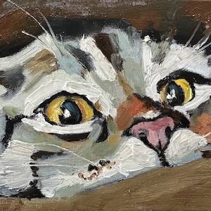 Custom Cat Portrait Oil Painting Pet Portrait Canvas Custom Pet Painting Cat Artwork Original Cat Art Gift For Cat Lovers Cat Owner Gift 5x7 canvas board inches