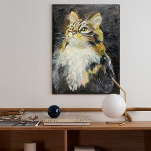 Custom Cat Portrait Oil Painting Pet Portrait Canvas Custom Pet Painting Cat Artwork Original Cat Art Gift For Cat Lovers Cat Owner Gift image 8