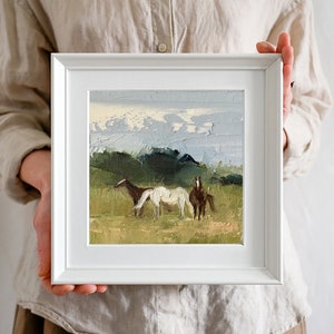 Horse Canvas Oil Painting Original Abstract Vintage Horse Art Custom Large Oil Painting Equestrian Art Farm House Decor Horse Lover Gift