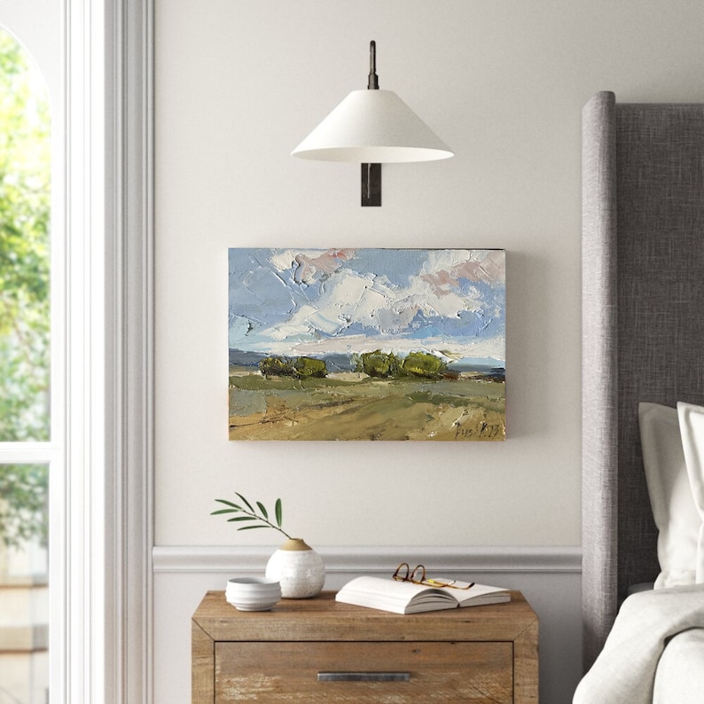 Landschaft Ölgemälde Auf Leinwand Original Französisch Land Kunst Abstrakte Große Leinwand Kunst Benutzerdefinierte Natur Kunst Wolke Moderne Ölgemälde 9х12 stretched canv. Zoll