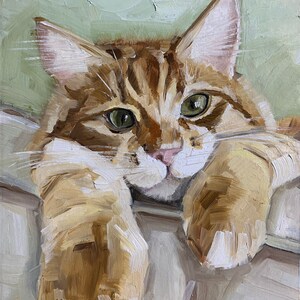 Custom Cat Portrait Oil Painting Pet Portrait Canvas Custom Pet Painting Cat Artwork Original Cat Art Gift For Cat Lovers Cat Owner Gift 20x30 stretched canv inches