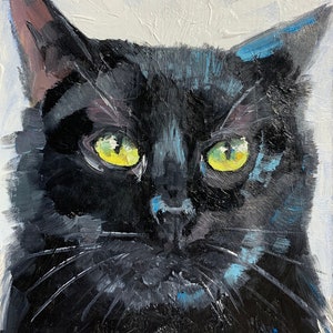 Custom Cat Portrait Oil Painting Pet Portrait Canvas Custom Pet Painting Cat Artwork Original Cat Art Gift For Cat Lovers Cat Owner Gift 9x12 stretched canv inches