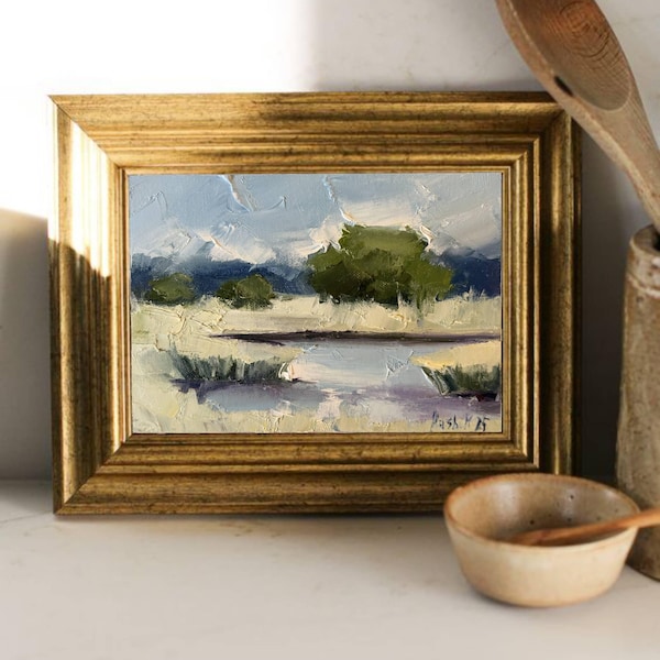 Original Ölgemälde: Landschaft in Herbst Landschaft auf Leinwand