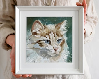 Custom Cat Portrait Oil Painting Pet Portrait Canvas Custom Pet Painting Cat Artwork Original Cat Art Gift For Cat Lovers Cat Owner Gift