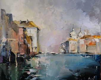 Italy Painting Venice Original Painting Venice Wall Art Landscape Painting Impasto Oil Painting Canvas Original Drawing Oil Canvas