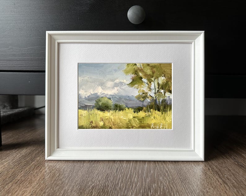 Lonely Tree Original Oil Painting Landscape Mini Painting Small