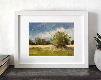 Texas Countryside Small Original Oil Painting Landscape On CanvasTexas Hill Country Art Miniature Art Beautiful Scenery Framed Art Work