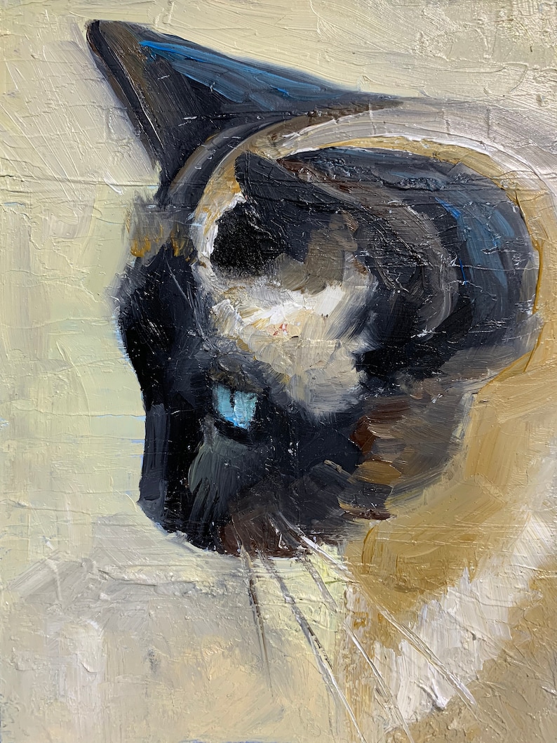 Custom Cat Portrait Oil Painting Pet Portrait Canvas Custom Pet Painting Cat Artwork Original Cat Art Gift For Cat Lovers Cat Owner Gift image 3